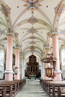 Interior view, Carmelite monastery, Beilstein, Moselle, Rhineland-Palatinate, Germany