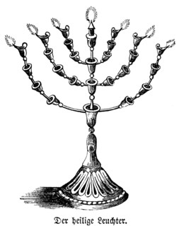 Saint candlestick made of gold with six arms and a main pole, called a seven-armed candlestick,