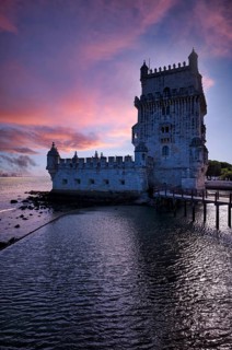 Torre de Belém, Lisbon, evening mood, twilight, Portugal