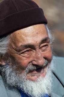 Portrait of elderly Inuit man from Uummannaq, North-Greenland, Greenland