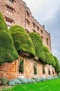 Autumn colors over Powis Castle and Garden, Welshpool, Powys, Wales, UK