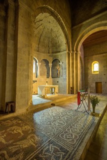 Medieval mosaic floor from the 12th century in the Abbey of Notre Dame de Ganagobie,