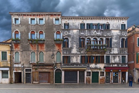 Historic, unrestored palazzo, Venice, Ventien, Italy