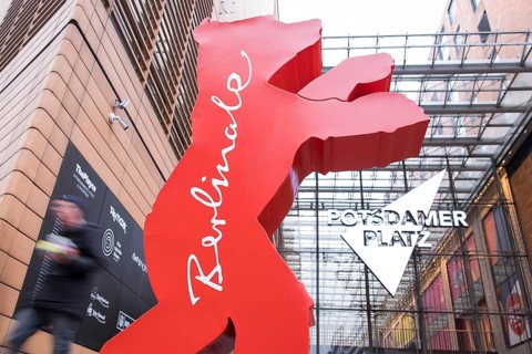 Berlinale Bear in front of the opening of the 76th Berlinale at the Theater am Potsdamer Platz in