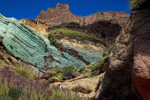 Canary Islands, Gran Canaria, Azulejo Landscape near Veneguerra, Gran Canaria, Canary Islands,