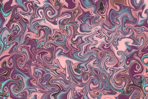 An abstract swirl pattern featuring soft pink, purple, and turquoise tones. The intricate design