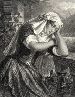 Hedwig, the wife of William Tell, character from the drama Wilhelm Tell by Friedrich Schiller, 1759
