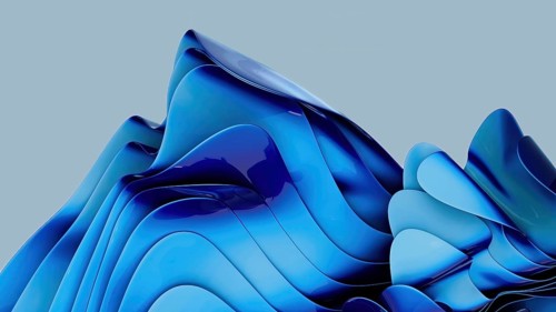 A mesmerizing abstract image with fluid blue waves creating a dynamic sense of motion and depth,