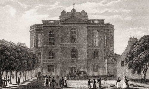 Paris Observatory, Meudon, antique steel engraved print, 1831