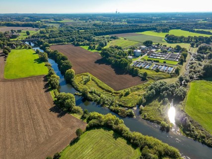 Datteln, North Rhine-Westphalia, Germany - Lippe landscape, wastewater treatment in the Datteln