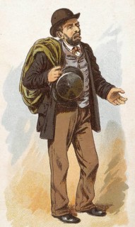 Viennese types by Ladislav Eugen Petrovits (1839, 1907), painter from Austria. Merchant Jew, Jewish