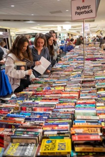 Livonia, Michigan - Bookstock, an annual used book sale, stretches throughout the Laurel Park Place