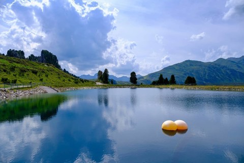 Speichersee, Kasermandl Hut, Penken, near Mayrhofen, Zillertal, Tyrol, Austria