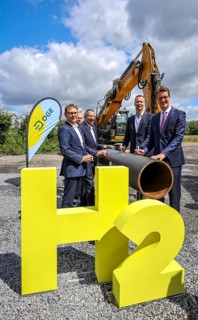 Werne, North Rhine-Westphalia, Germany, Ground-breaking ceremony for OGE's H2 training line in