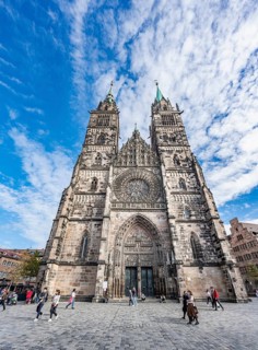 St Lawrence's Protestant Church, west façade, Old Town, Nuremberg, Middle Franconia, Bavaria,