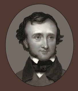 Portrait of Edgar Allan Poe, 1809 – 1849, American writer, digitally edited according to a