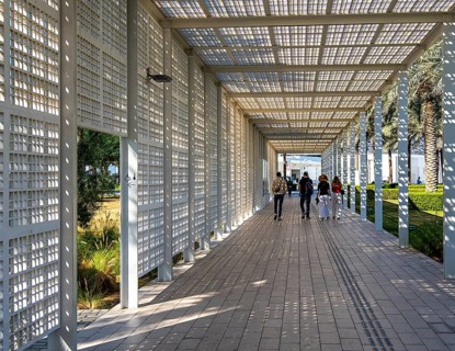 Louvre Abu Dhabi architecture, art museum by French architect Jean Nouvel, buildings on Saadiyat