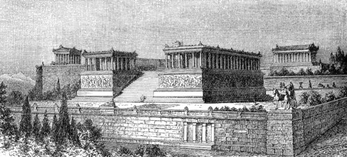 Trajan Temple in the ancient city of Pergamon, today the city of Bergama, Turkey, historical