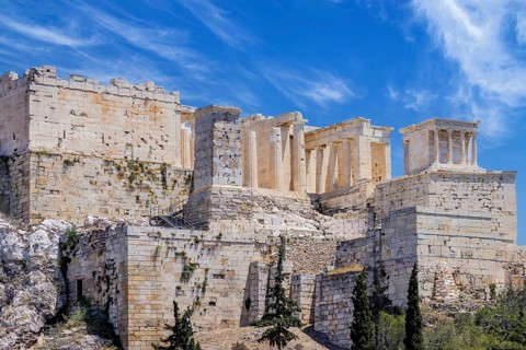Greece, Ancient landmark citadel Acropolis in Athens, a UNESCO site
