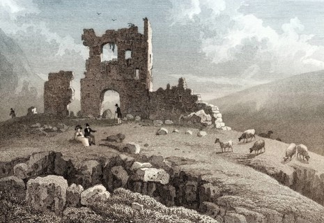 Ruins of St Anthony's Chapel, Edinburgh, Scotland, 19th century, from Modern Athens by Th. H.
