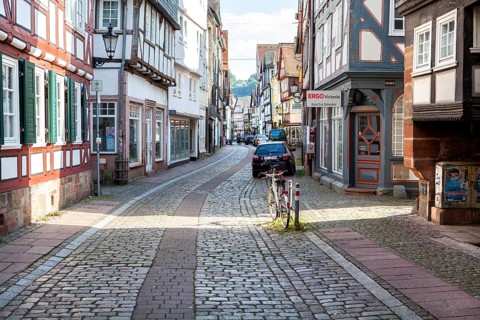 Half-timbered houses, Marburg, Hesse, Germany, Europe, Straßenszene, Fachwerkhäuser, Marburg,