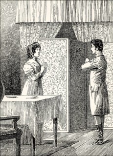 Ottilie with Eduard, scene from the novel Elective Affinities, Die Wahlverwandtschaften by Johann
