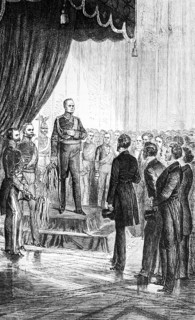 The imperial deputation of deputies from Frankfurt in front of Emperor Frederick William IV,