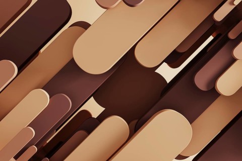 Abstract background features soft geometric shapes in warm tones, creating a serene atmosphere for