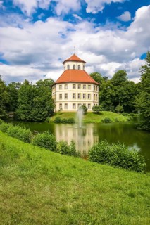 Oppenweiler moated castle, built in the 18th century, classicist style, castle complex in