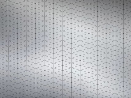 Geometric layout featuring interconnected triangular patterns on a gray metallic surface. The
