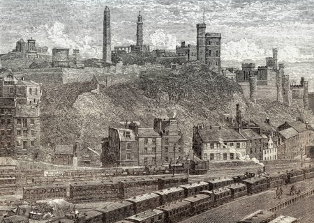 A view of Calton Hill, Edinburgh, Scotland, 19th century