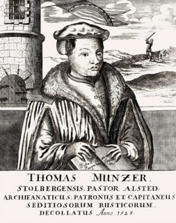 Facsimile of the title page, 1720, biography of Thomas Müntzer, 1489 – 1525, German preacher and