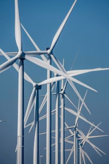 Landtong Rozenburg wind farm, Noordzeeweg, 11 Vestas wind turbines, with an output of 34 MW and an