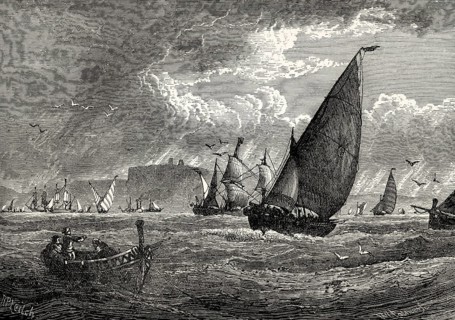 Historical view of Cape St. Vincent, Algarve, southern Portugal, 18th century, From British Battles