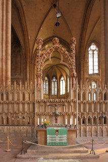Interior view of the Gothic Elisabeth Church, Marburg, Hesse, Germany