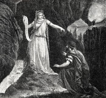 The Nymph Egeria instructing Numa Pompilius, 753–673 BC, the legendary second king of Rome