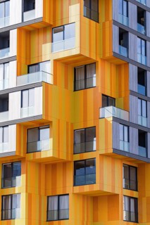 A cutting-edge design in suburban modern architecture, highlighting a dynamic combination of
