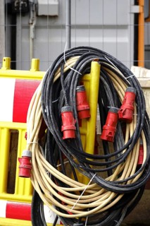 Power cable at a construction site, Germany