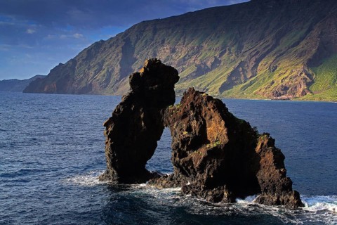 Canary Islands, El Hierro, Roque de la Bonanza and Parador, El Hierro, Canary Islands, Spain