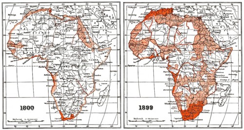 Map of Africa according to the state of research at the beginning and end of the 19th century