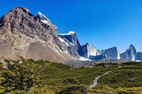 Huge rocks and glaciers dominate the unspoilt landscape, The landscape of Torres del Paine National
