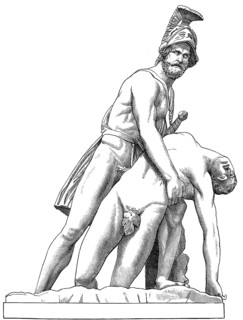 The body of Patroclus borne by Menelaus, Roman sculpture, Florence