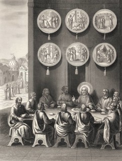 Before the ascension of Jesus, Resurrection of Jesus, New Testament, steel engraving 1853,