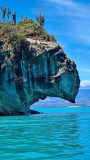 Capillas de Marmol in Lago General Carrera in Patagonia on the Carretera austral, Patagonia, Chile