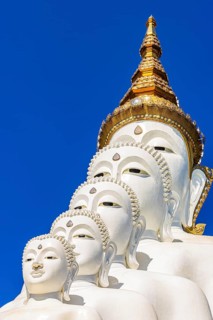 Five-headed Buddha statue, Wat Phra That Sorn Kaew Buddhist temple complex, Phetchabun province,