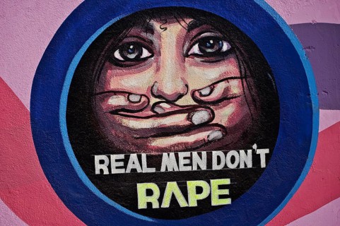 Real men dont rape, Mural painting against rapes (Odisha, India), campaign in favour of women