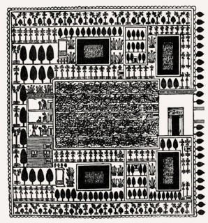 The Garden of Sennefer, Mayor of Thebes City, 18th Egyptian Dynasty, garden site plan by Johnston