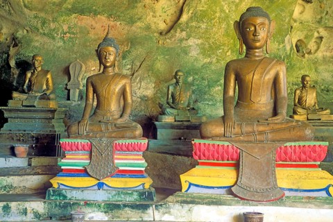 Buddha statues, Wat Suwannakhuha monastery, Phangnga Bay, Ko Phuket, Thailand, December 2002,