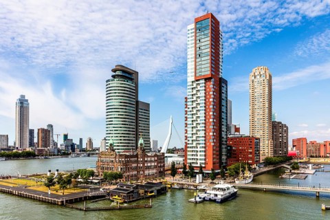 Hotel New York, historic art nouveau building on the Kop van Zuid, former headquarters of the