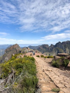 Hiking trail PR1 at the viewpoint of Pico Ruvio, Madeira, Portugal